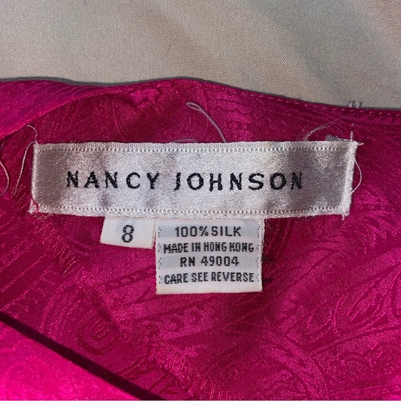 Nancy Johnson Vintage Silk Dress Size 8 - Picture 9 of 10
